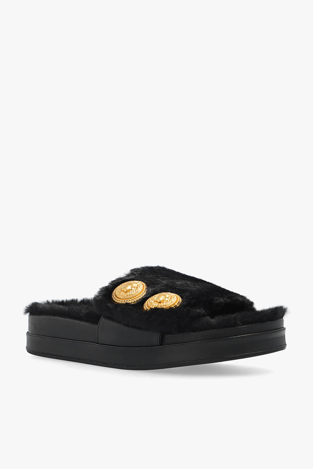 white balmain slides